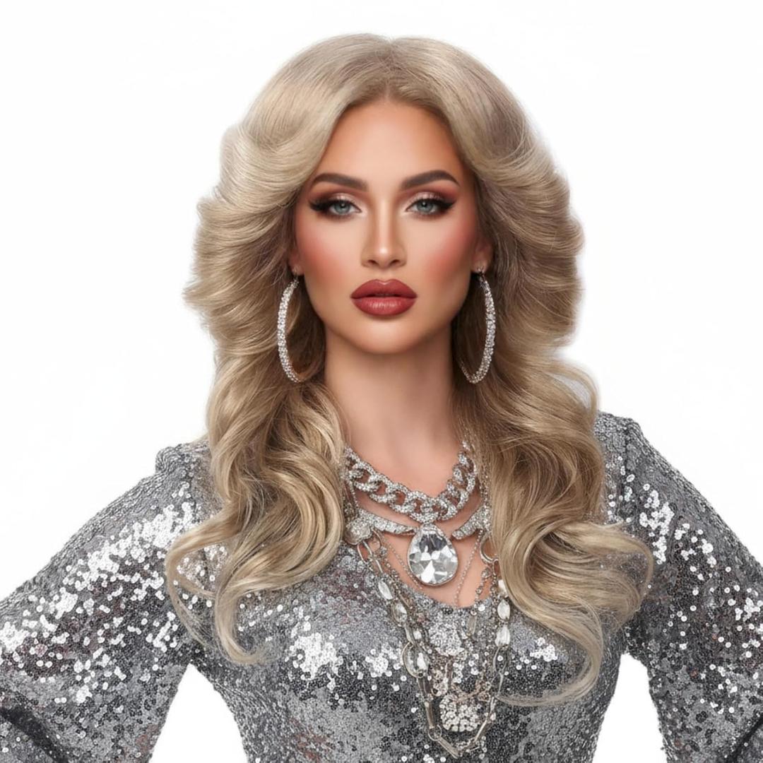 STfantasy 70s Feathered Wigs Disco Costume Blonde Natural Wig for Women Party Fashion Accessory Halloween Cosplay Anime (Blonde)