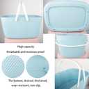Shower Caddy Basket, Portable Large Capacity Thickened Plastic Organizer Storage Tote with Handles Drainage Toiletry Bag Bin for Bathroom, College Dorm Room Essentials, Kitchen, Camp, Gym, Blue
