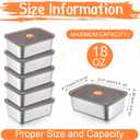 Layhit 10 Set Stainless Steel Food Containers with Lids Metal Marinating Snack Containers Box for Lunch, Leftovers, Dishwasher & Freezer Safe (18 oz)