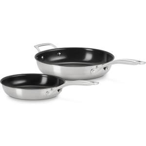 Essential Stainless Steel Set of 2 Non-Stick Round Frying Pan, 9.5" and 11 "