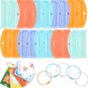 20 Pcs Reusable Plastic Card Holders for Yoto Cards with 6 Ring Loops, Portable Card Holder for Yoto Mini Player Audio Cards, Kids Travel Carrier, Yoto Accessory Organizer Storage Set