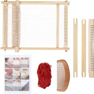JMIATRY Weaving Loom Kit for Adults Beginners, 20cm Weaving Frame Looms, Multi-Craft Wooden Large Lap Frame Knitting Weaving Loom DIY Hand-Knitted Woven Set