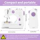 This Lightweight Sewing Machine Is Designed For Convenience And Versatility, Sewing Machine For Beginners, Portable 12 Built-In Stitches, (High-Low Speeds), 505UJH, DC Power Supply Method