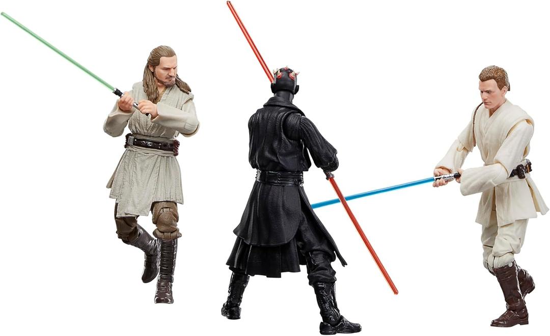 Star Wars The Black Series Qui-Gon Jinn, Darth Maul, OBI-Wan Kenobi The Phantom Menace 6 Inch Action Figures
