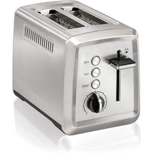 Hamilton Beach 2 Slice Toaster with Extra-Wide Slots, Bagel Setting, Toast Boost, Slide-Out Crumb Tray, Auto-Shutoff & Cancel Button, Defrost Function, Stainless Steel (22794)