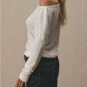 Women's Off The Shoulder Sheer Tops Long Sleeve T Shirts Casual Tee Tops