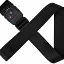 Adjustable TSA Luggage Straps,Cross Suitcase Belts 3-Digit Combination Lock for 20-34" Suitcases,Great Travel Accessory (Black)