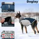 Doglay Dog Coat Waterproof Warm Dog Winter Jacket,Christmas Reflective Fleece Puppy Winter Coat with Harness Hole, Adjustable Snow Jacket for Large Dogs