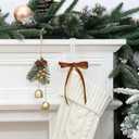 3 x Christmas Decoration, Velvet Christmas Wreath Bows for Christmas Tree Decoration, 30PCS, 5 x 7 Inch (Brown)