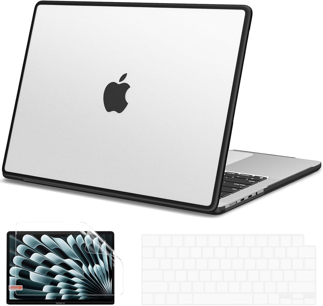 G JGOO Compatible with MacBook Pro 14 inch Case 2026-2021 M5 Pro/Max M4 M3 M2 M1 A3427 A3426 A3434 A3112 A3185 A3401 A2918 A2992 A2779 A2442, Anti-Crack Soft TPU Bumper Hard Shell Case, Frosted Clear