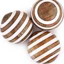 NIRMAN Decorative Balls Mango Wood for Centerpiece or Individual Use Ideal for Use in Living, Dining Room, Coffee Table (3" x 3" x 3"), (Set of 3)