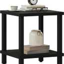 MMEOLUOOK Large End Table Square Side Table Modern Sofa Table 20 Inch Industrial Coffee Table NightStand with 2-Tier Storage Shelf for Living Room Bedroom Black MLBZ06B