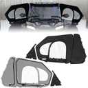 KEMIMOTO Upper Doors with Steel Frame Compatible with Polaris RZR XP 1000 / XP Turbo 2014-2023, Waterproof Tear-Resistant Embossed PVC Oxford fabric Cab Enclosure Upper window - 2 Seater