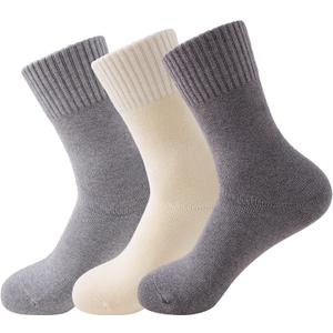 2 x Womens Cozy Crew Socks Winter Knit Thick Soft Casual Calf Socks for Girl 3 Pairs Size 5-10