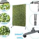 Patio 40" H x 40" W Faux Hedge Wall Room Divider with Wheels, Artificial Boxwood Panels Greenery Wall Privacy Screen Freestanding, Room Partition Decor Mobile Backdrop for Outdoor Indoor