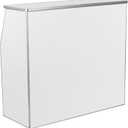 Flash Furniture 4' Folding Portable Event Bar with Top and Middle Shelves, Mobile Laminate Foldable Bar for Parties and Events, White