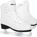 Figure Ice Skates for Women Girls and Boys, Lace-Up Adult Figure Skate Ice Hockey Skates for Outdoor and Skating Rink, Figure Ice Skate Shoes Size 5 6 7 8 9 10 11 and Youth 2Y 3Y (White), US Women's 7/ Men's 6