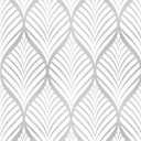 White and Silver Stripe Peel and Stick Wallpaper Leaves Texture Self Adhesive Removable Vinyl Waterproof Contact Paper for Furniture Walls Bathroom Home Decorative 17.7"x236"