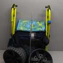 Beach Cart with Big Wheels for Sand, Collapsible All-Terrain Beach Wagon with Cooler Bag & Umbrella Holder, Large Mesh Storage, Supports 100lbs for Camping, Outdoor, Shopping, Dark Blue