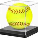 1PCS Softball Display Case Acrylic Clear Display Box Baseball Tennis Golf Protected Stand for Signed Memorabilia Large 12 Inch Sports Game Ball Storage Box