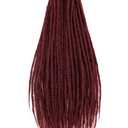 20 Strands 24 Inch Burgundy Dreadlocks Extensions Dread Locs Crochet Hair for Women Handmade Soft locs crochet hair braids Synthetic thin 0.6cm Hippie Double Ended Dreadlock