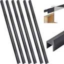 Leinuosen 6 Pcs File Cabinet Rails PVC Hanging Black Document Cabinet Rails for Drawer Sides Letter Size Office File Drawer Holder Organizer Storage, 15.8 Inches Long(3/4 Inch Wide)