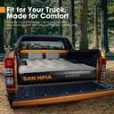 SAN HIMA Truck Bed Air Mattress for 6-6.3ft Mid Size Regular Bed, Inflatable Pickup Truck Mattress with Electric Pump & Carry Bag, Waterproof PVC Camping Air Mattress, Camel & Black