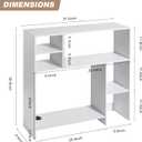 Modern Wooden Desktop Bookshelf Hutch, White Desk Organizer with 7 Shelves for Computer Desk, Vertical Storage for Small Desks, Home Office, Dorm, L 37" x W 9.4" x H 36.8"