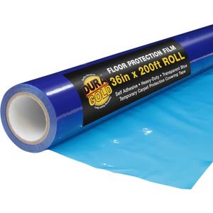 Dura-Gold Floor Protection Film, 36-inch x 200-foot Roll, Clear Plastic Floor Protector, Self-Adhesive Plastic Floor Protection from Foot Traffic, Paint Spills, Dust, Construction, Moving