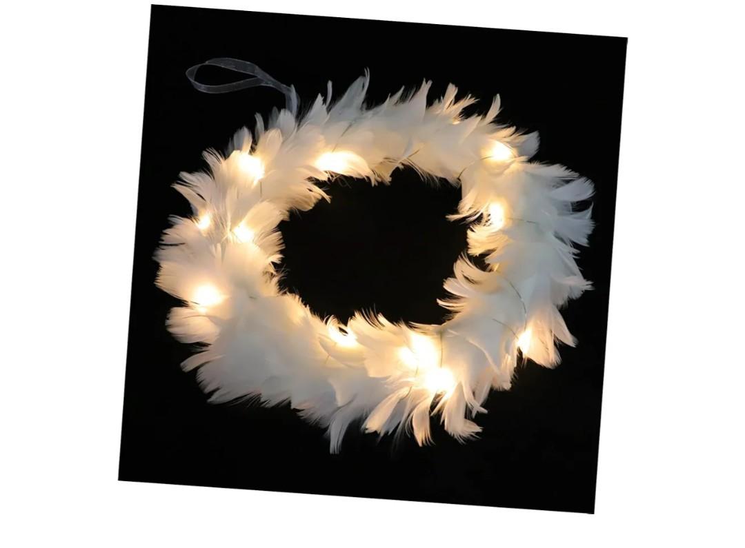 20pc Glowing Wreath White Decorative Door Pendant Led Lights for and Christmas Festival Decor Wreath for Indoor and Outdoor Use