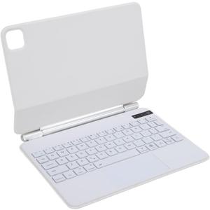 Zyyini Tablet Keyboard Case for iOS Pro 11 Inch, Magnetic Keyboard Case with Multi Touch Trackpad, 3 Gear Backlight, Quiet, BT, Floating Stand (White)