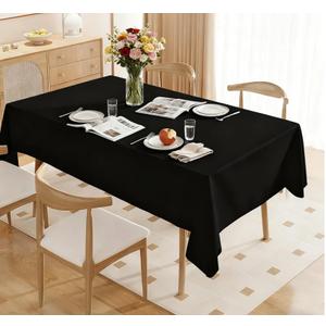 Table Cloth Black Washable Decorative Polyester 90*132