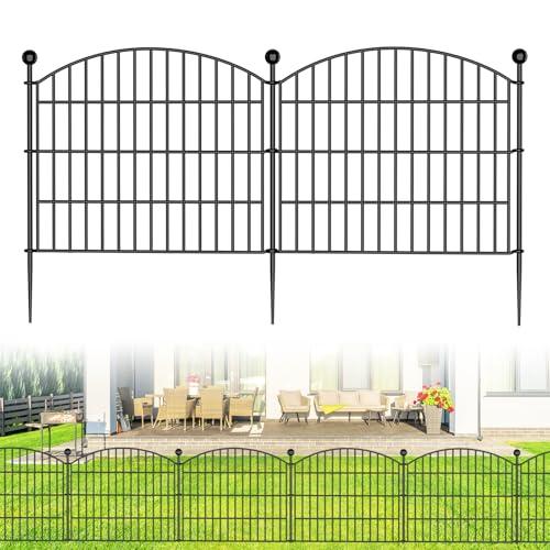 No Dig Decorative Garden Fence Animal Barrier - 5 Panels - 24 in (H) x 10 ft (L) - Dog Fence Outdoor for Yard, Rabbits and Small Pets - Tall Rustproof Metal Wire Fencing Border for Garden and Patio