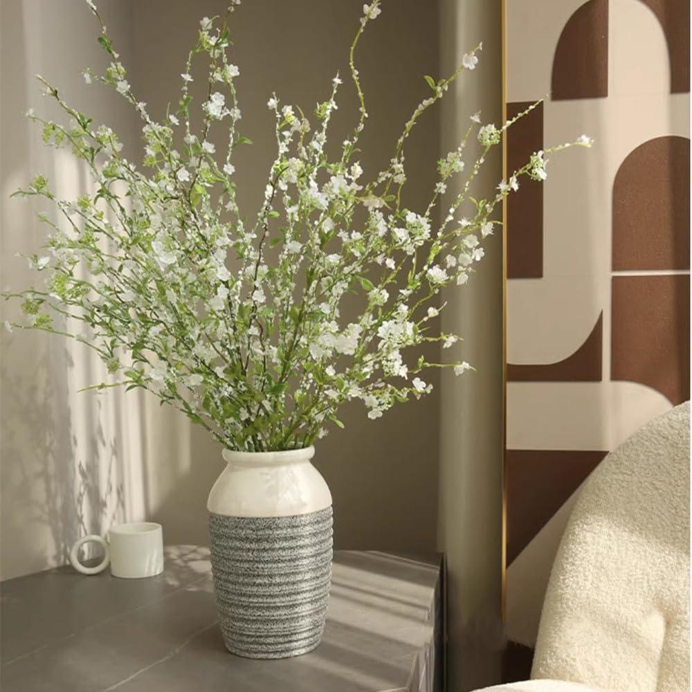 Melorca&Guilla Artificial Plants,4PCS 43.3" Green Snow Wilow Faux Branches for Vase Faux Greenery Stems,Artificial Branches Fake Plants for Shop Garden Office Home Dcor
