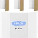 4 Pack 36" x 48" Trifold Poster Board for Presentation, White Corrugated Cardboard Large Tri Fold Poster Board for Science Fair, Office & School Projects, Photo Displays, Exhibitions Event