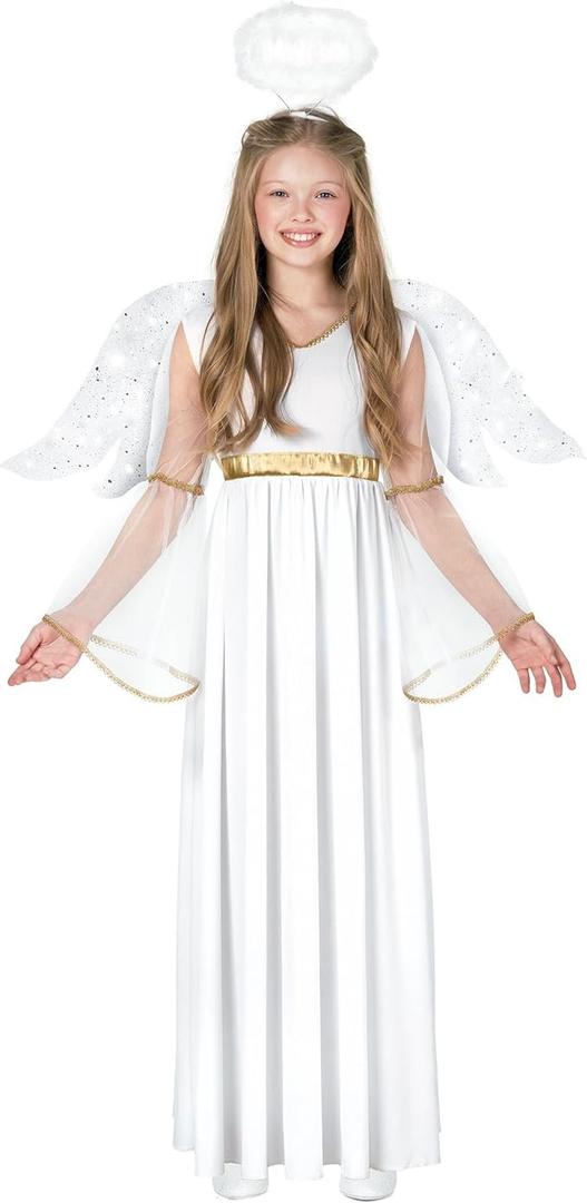 Morph Angel Costumes For Girls - Kids Angel Dress - Girls Angel Costume - Children's Angel Outfit - Perfect For Dress Up, Size M