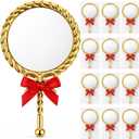 12 Set Vintage Handheld Mirror Bulk Small Hand Princess Mirrors with Handle Travel Decorative Portable for Bachelorette Wedding Princess Party Favors Gift Souvenir (Ornate,Gold)