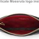 Premium Genuine Full Grain Leather Mini Coin Purse Keychain Pouch Card Holder for Men Women (Black Quilted - LG)