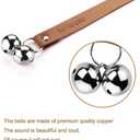 Leather Dog Doorbells for Door Knob, Adjustable Brass Potty Training Bells for Puppy to Go Outside, Easy Dog Door Bell for Potty Training