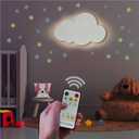 Cloud Lights - Nursery Decor Cloud Lamp, Rechargeable Baby Lamps with Remote, Hanging Lamp for Nursery, Kids Night Light with Timer & Touch Control (White)