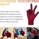 COOLJOB Warm Fleece Knit Winter Gloves for Men Women, Touch Screen Fingers, Non-slip Silicone Grip and Elastic Cuff (M)