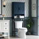 Over The Toilet Storage Cabinet, Over Toilet Storage with Door Above The Toilet Cabinet Freestanding Space Saver Behind Toilet Bathroom Organizer Over Toilet Bathroom Organizer, Ultramarine