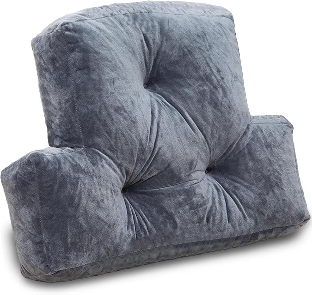 Back Pillow for Chair, Memory Foam Lumbar Pillow for Back Support, Back Rest Cushion for Office, Sofa, Couch Sitting, Recliner, Bed and Lower Back Pain (Grey)