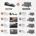 Yoga Chaise Lounge Chair Indoor, 3-in-1 Convertible Boneless Couch Bed | Corduroy Floor Sofa with Memory Foam, Zero Gravity Curved Design, No Assembly Required, for Bedroom, Living Room, Reading S