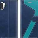 for Samsung Galaxy Note 10+/Plus Wallet Case,RFID Blocking Leather Case Credit Card Holder,Flip Folio Magnetic Stand for Samsung Galaxy Note 10 Plus Phone Case Blue Green