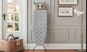 ZESTFULLIFE Ironing Board Full Size (52x13.5) with Bottom Storage Tray, 7 Adjustable Heights with Smart Hanger, Thick Layer Pad, Ironing Board Cover with Durable Steel Legs, Easy Folding for Storage