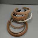 VELSCRUN 7 Pcs Different Headbands for Women Fashion Brown Knotted Solid Head Bands Pearl Headband Non Slip Hair Band for Womens Thin Thick Short Hair Face Wash Hair Accessories Gifts for Women Gilrs