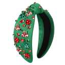MOLOCH Christmas Headband for Women Christmas Tree Bow Snowflake Knotted Headband Jeweled Crystal Xmas Head Band Xmas Decorations Gifts, Christmas Bow Green