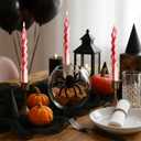 Zhengmy 4 Pcs Halloween Bleeding Candles White Vampire Tears Spiral Taper Candle Red Blood Drip Spooky Gothic 7 Inch Twisted Dinner Candlestick for Halloween Table Party Decor