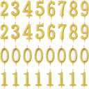 32 Pieces Number Birthday Candles Gold Cake Candles Number 0-9 Cake Decoration for Birthday Ten-Year Milestone Anniversary Wedding Party Celebration (Gold)